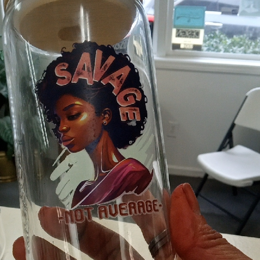 Savage Not Average Drinking Glass